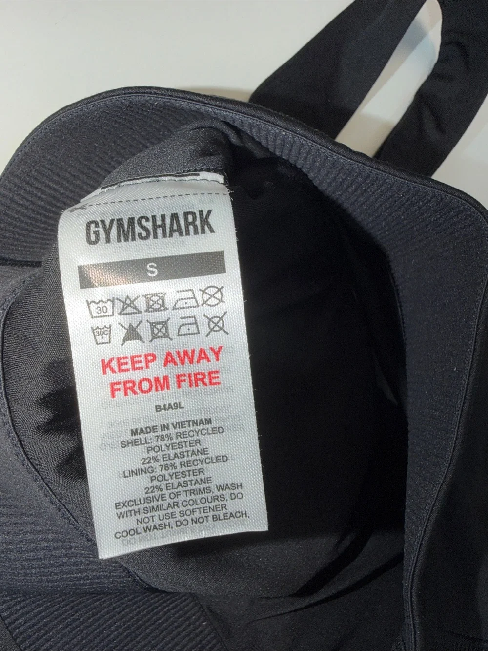 Gymshark Black sports bra with Wide Straps